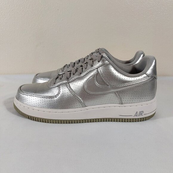 Nike Air Force 1 LV8 Dream Team Metallic Silver Low Sneaker Good Cond - 8.5 - Picture 2 of 12